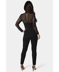 Bebe Women's Lace Applique Catsuit