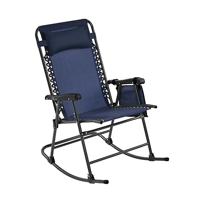 Yaheetech 26in Foldable Outdoor Lounge Chair, Navy Blue