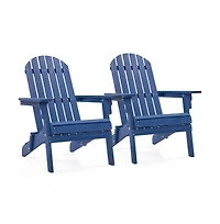 Yaheetech 2-piece Solid Wood Folding Adirondack Chair, Blue