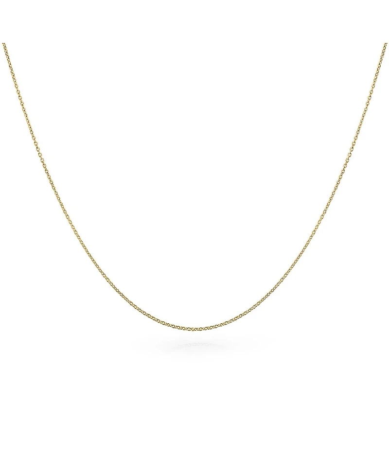 Bling Jewelry 1mm Fine Thin 14k Yellow Gold Plated .925 Sterling Silver Cuban Cable Link Chain Necklace -Nickel-Free 16, 18 Inch Length
