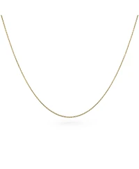 Bling Jewelry 1mm Fine Thin 14k Yellow Gold Plated .925 Sterling Silver Cuban Cable Link Chain Necklace -Nickel-Free 16, 18 Inch Length