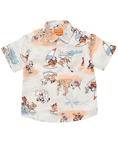 Paw Patrol Little Boys Matching Family Hawaiian Button Down Dress Shirt