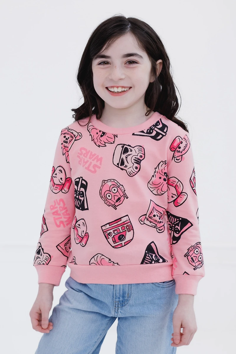 Star Wars Toddler Girls The Mandalorian Yoda French Terry Sweatshirt to