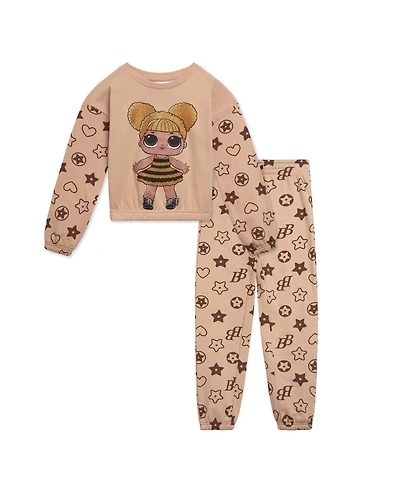 L.o.l. Surprise! Little Girls Fleece Sweatshirt and Jogger Pants Outfit Set