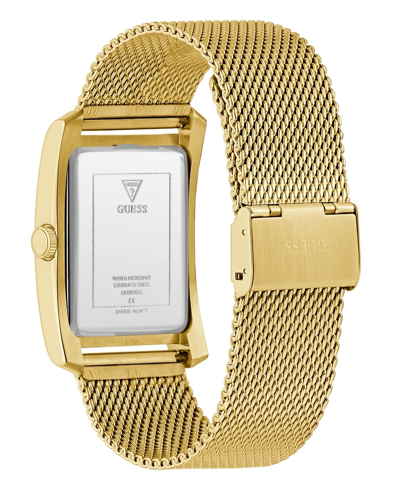 Guess Men's Analog Gold-Tone Steel Mesh Watch, 34mm