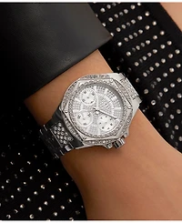 Guess Women's Multifunction Silver-Tone Stainless Steel Watch, 38mm