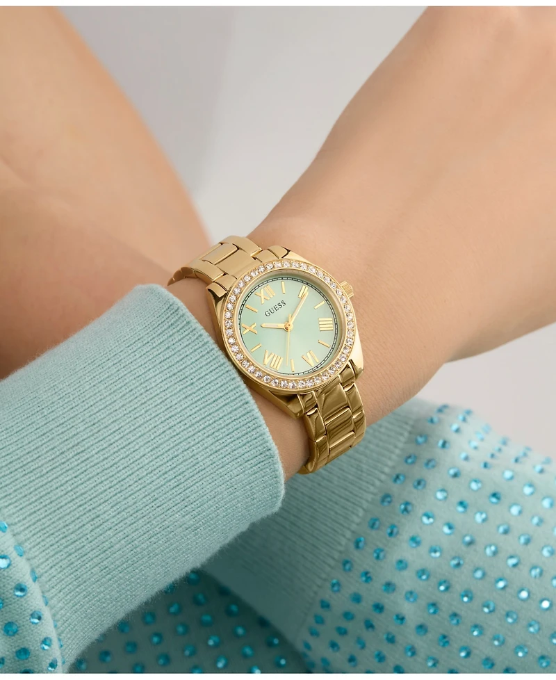 Guess Women's Analog Gold-Tone Steel Watch, 30mm