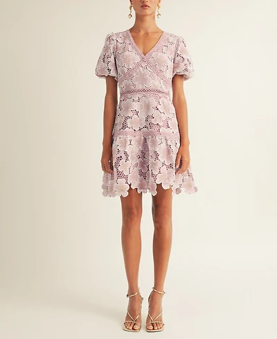 Arose Studio, Inc Women's Sarah Puff-Sleeve Lace Minidress