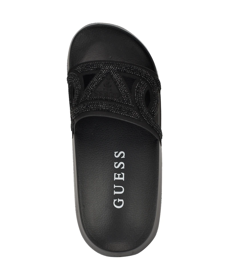 Guess Women's Payca Rhinestone Eva Pool Slide Sandals