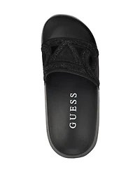 Guess Women's Payca Rhinestone Eva Pool Slide Sandals