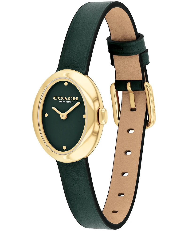 Coach Women's Sammy Green Leather Strap Watch, 22.5mm