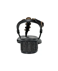 Marc Fisher Women's Caylie Embellished T-Strap Block Heel Sandals