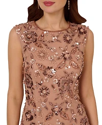 Adrianna Papell Petite Embellished Mesh Midi Dress
