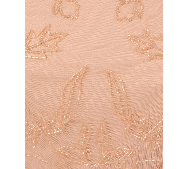 Adrianna Papell Women's Beaded Flutter-Sleeve Gown