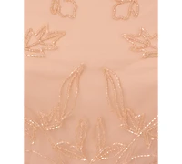 Adrianna Papell Women's Beaded Flutter-Sleeve Gown