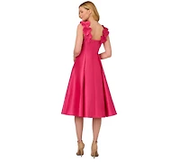 Adrianna Papell Women's Floral Applique Fit & Flare Dress