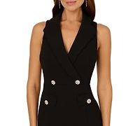 Adrianna Papell Women's Scalloped Tuxedo Gown