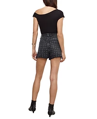 Good American Women's High-Rise Rhinestone Shorts