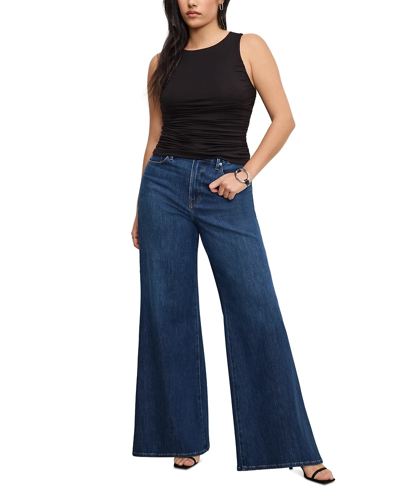 Good American Women's Soft-Tech Good Waist Palazzo Jeans