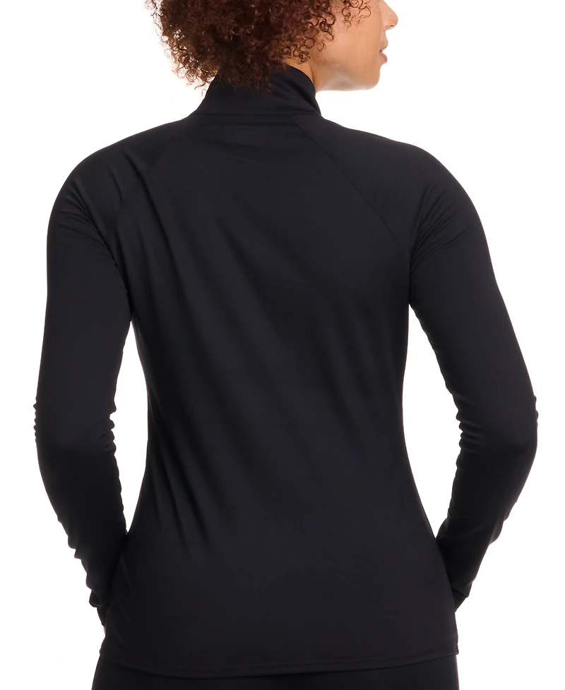 Reebok Women's Id Train Fitted Quarter-Zip Track Jacket
