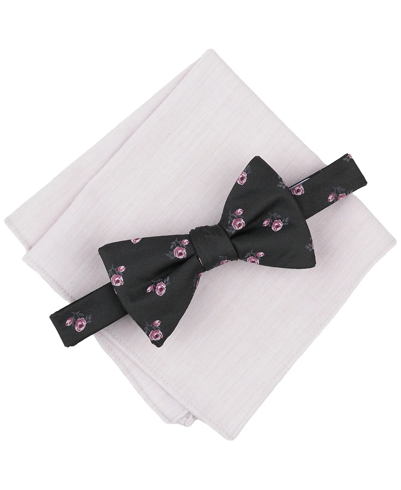 Bar Iii Men's Floral Bow Tie & Solid Pocket Square Set, Exclusively at Macy's