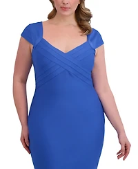 Siena Plus Size Bandage-Bodice Cap-Sleeve Dress