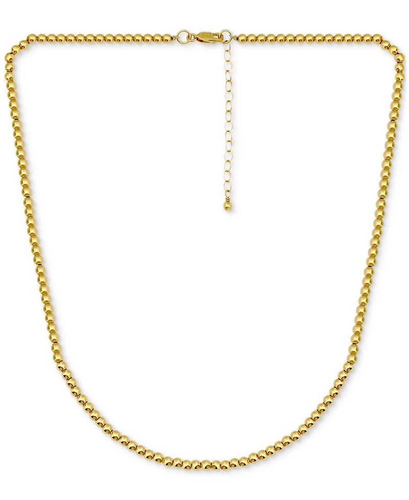 Giani Bernini Polished Bead Link Chain Necklace 16" + 2" extender, 18k gold-plated sterling silver Exclusively at Macy's