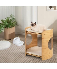 2-Tier Cute Small Cat Tree Cozy & Fun Play Tower for Indoor Cats
