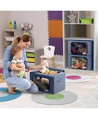 Sorbus Pack Foldable Storage Box - Metal Frame, Oxford Fabric, Large Window & Handles - Organization for Bedroom