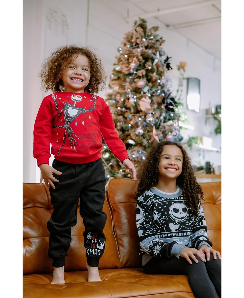 Nightmare Before Christmas Toddler Boys Disney Winnie the Pooh Mickey Mouse Toy Story Fleece Sweatshirt and Jogger Pants Outfit Set