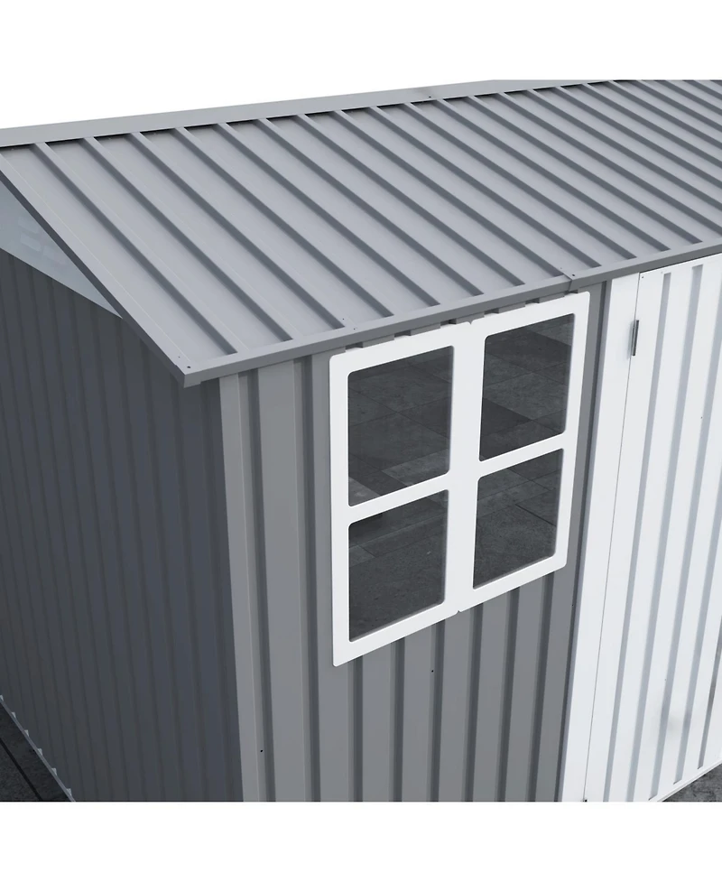 Streamdale 8x10 ft Outdoor Shed Galvanized Steel with 6 Vents and Double Lockable Door