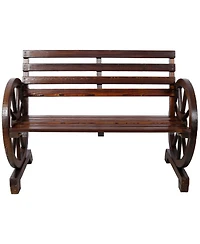 Streamdale 2-Person Wagon Wheel Bench for Outdoor & Patio