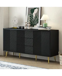 Streamdale Geometric Line Sideboard with Conical Legs