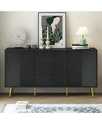 Streamdale Geometric Line Sideboard with Conical Legs