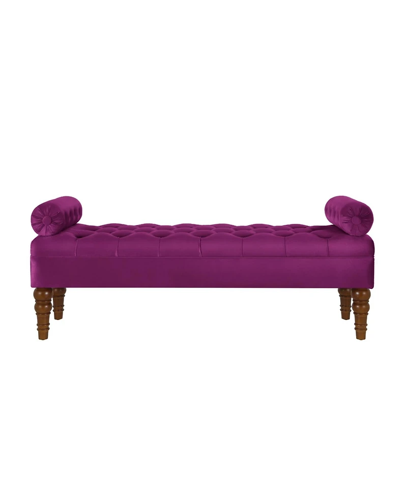 Streamdale Velvet Tufted Bed Bench for Bedroom and Entryway