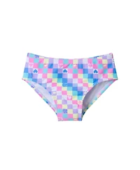 Toddler/Child Girls Checkered Icon Print Long Sleeve Rash Guard Set