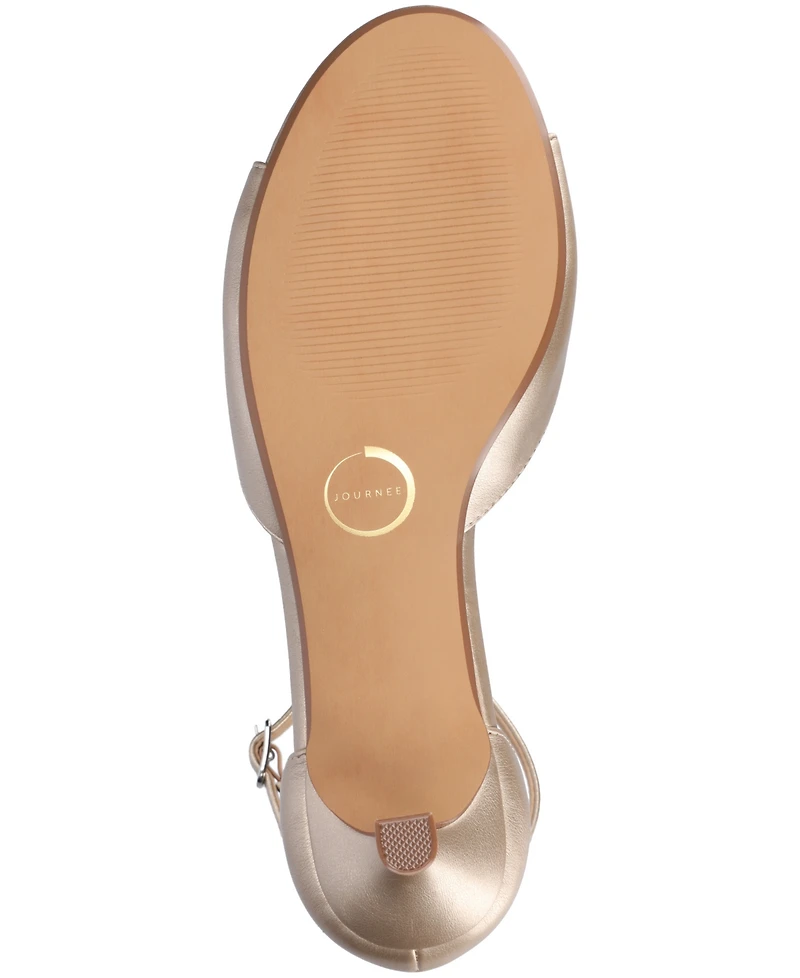 Journee Collection Women's Jezzie Peep Toe Kitten Heel Dress Sandals