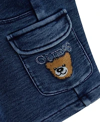 Guess Baby Boys 2-Piece Short Sleeve T-Shirt and Knit Denim Short Set