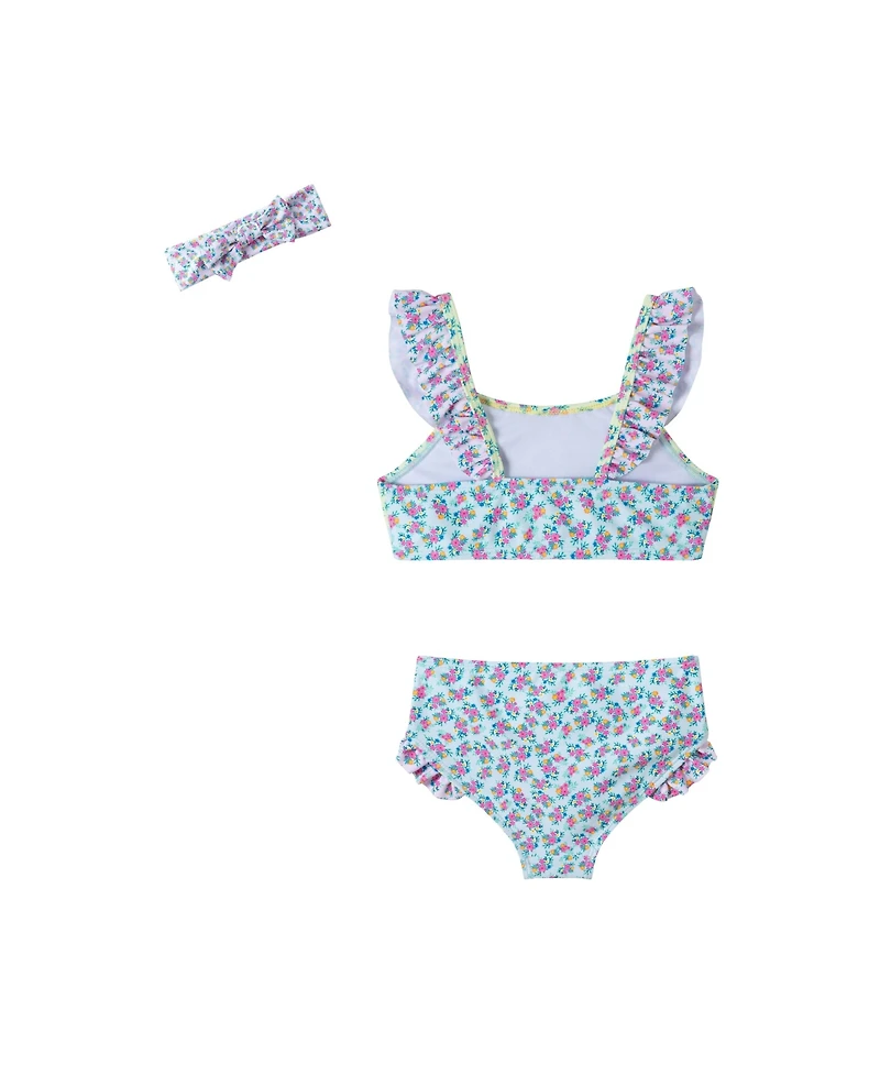 Toddler/Child Girls Floral Print Bikini w/Headband