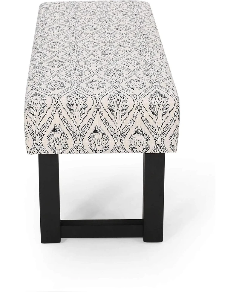 Streamdale Ashford Boho Fabric Bench Great Deal Furniture Boho Fabric Bench, Black Print