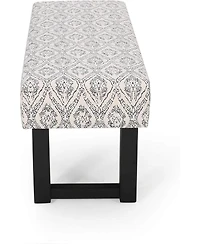 Streamdale Ashford Boho Fabric Bench Great Deal Furniture Boho Fabric Bench, Black Print