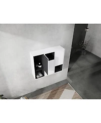 12" Bathroom Side Cabinet,3-Soft Close Doors,Float Mounting Design,123(Kd-Packing)