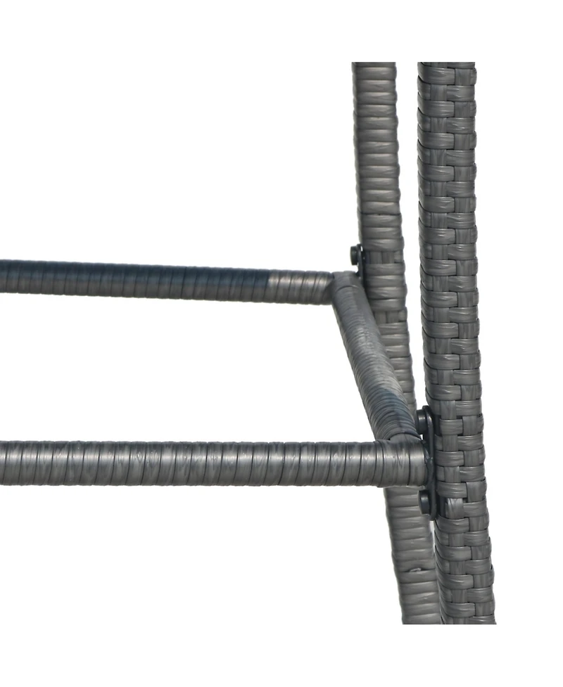 Streamdale Cascada Outdoor Wicker Barstool Chairs Set of 2 (Gray/Multi-Brown)