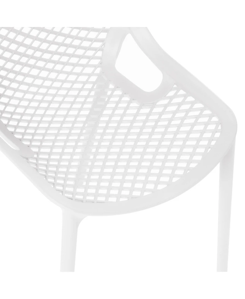 Outdoor Stackable Modern Plastic Dining Chairs (Set of 2)