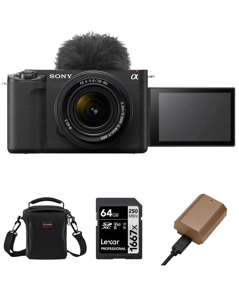 Sony Sony Zv-E1 Full-Frame Interchangeable Lens Mirrorless Vlog Camera with Fe 28-60mm f/4-5.6 Lens, Black