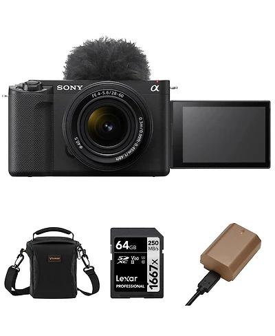 Sony Sony Zv-E1 Full-Frame Interchangeable Lens Mirrorless Vlog Camera with Fe 28-60mm f/4-5.6 Lens, Black