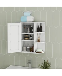 Wall-Mounted Medicine Cabinet with Mirror and Ample Storage (6 Open & 3 Adjustable Shelves)