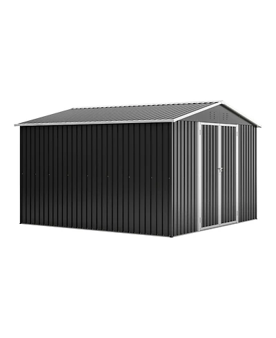 Streamdale 10x10 Ft Outdoor Metal Storage Shed with Lockable Doors and Frame