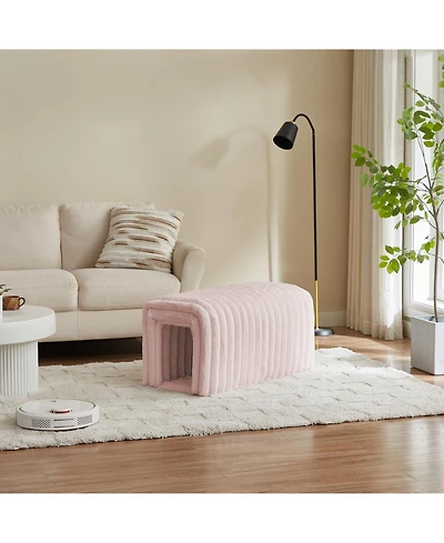 Streamdale Corduroy Ottoman with Storage and Footrest A Cat's Hideaway