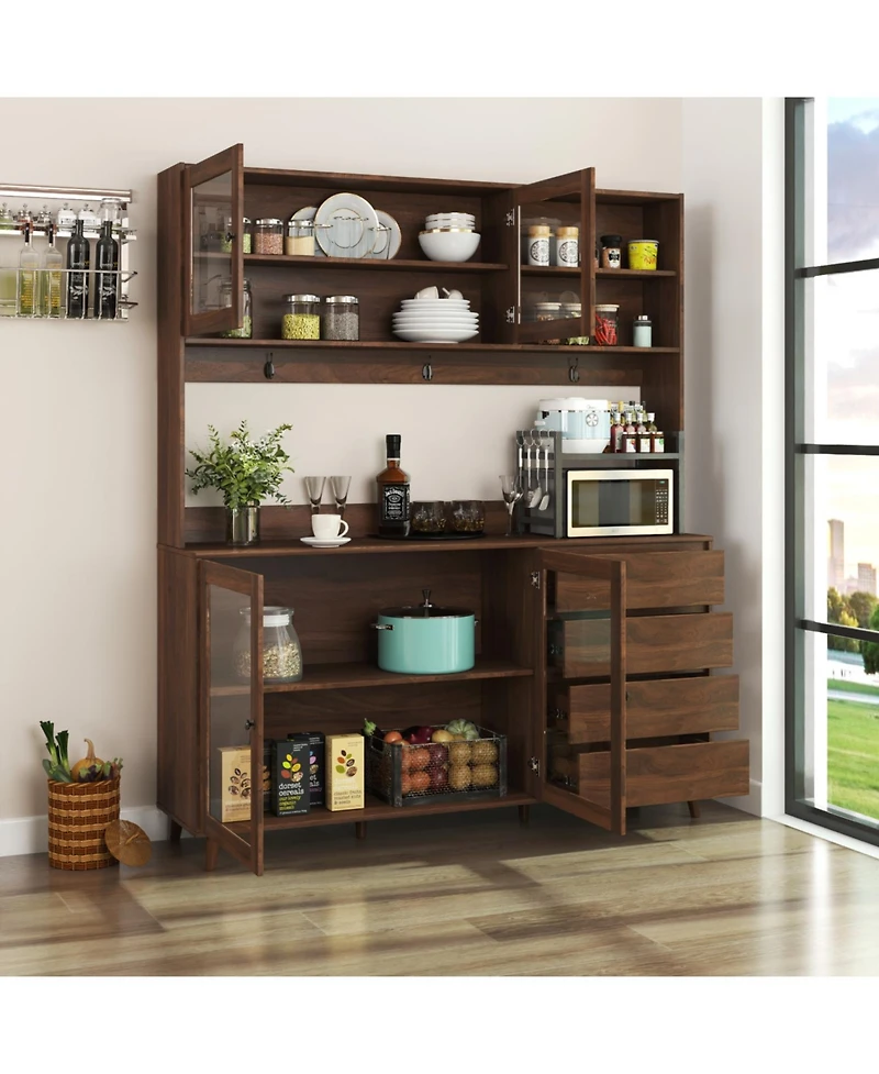 Streamdale 63" Kitchen Hutch Cabinet with Storage